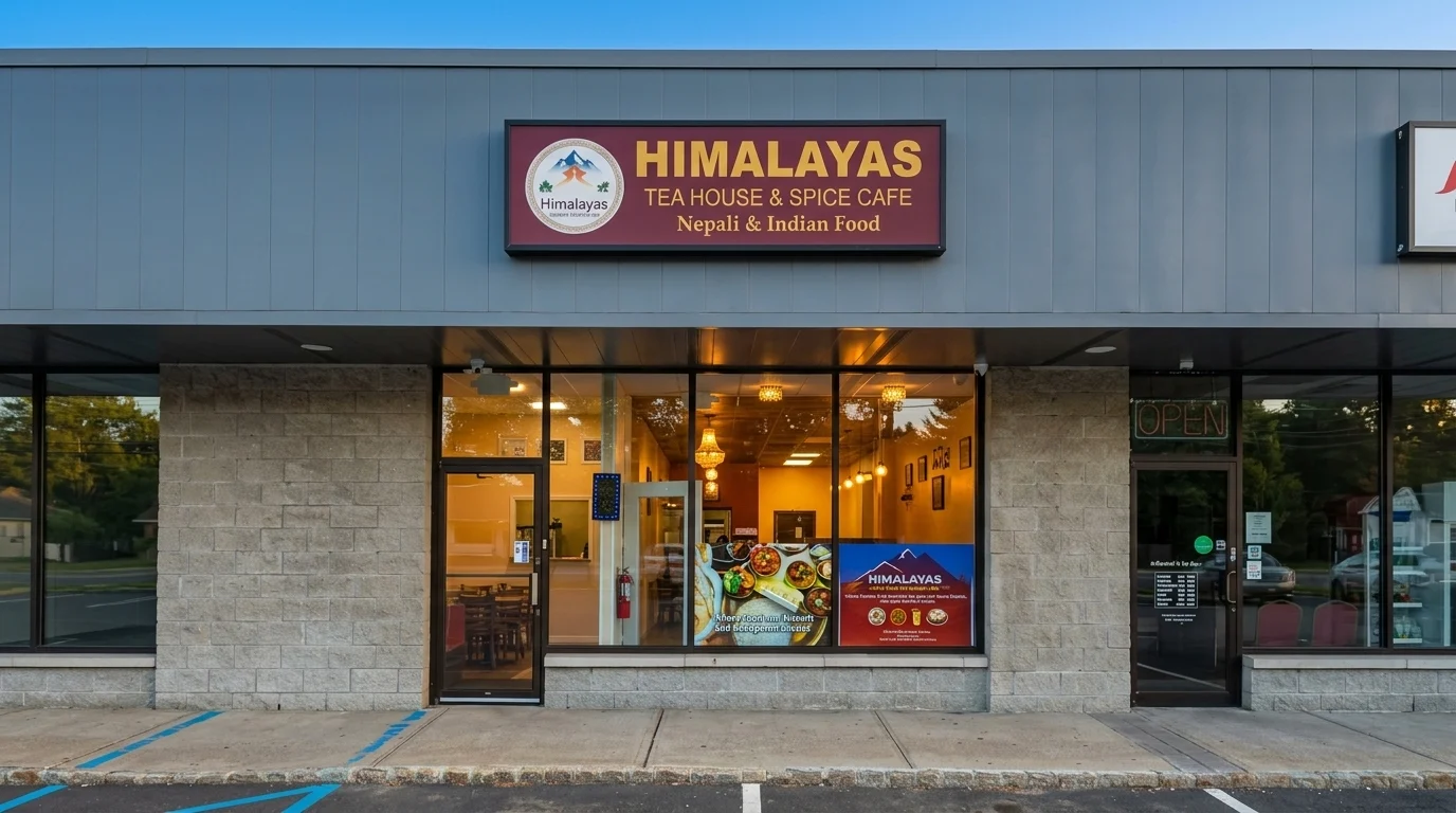 The Himalayas Tea House & Spice Cafe storefront on Route 22 in Scotch Plains